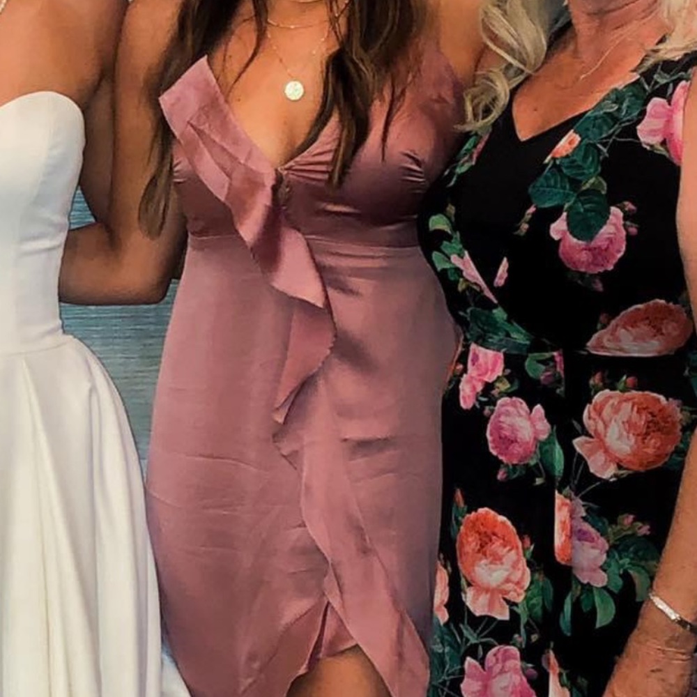 Vici high low satin dress
